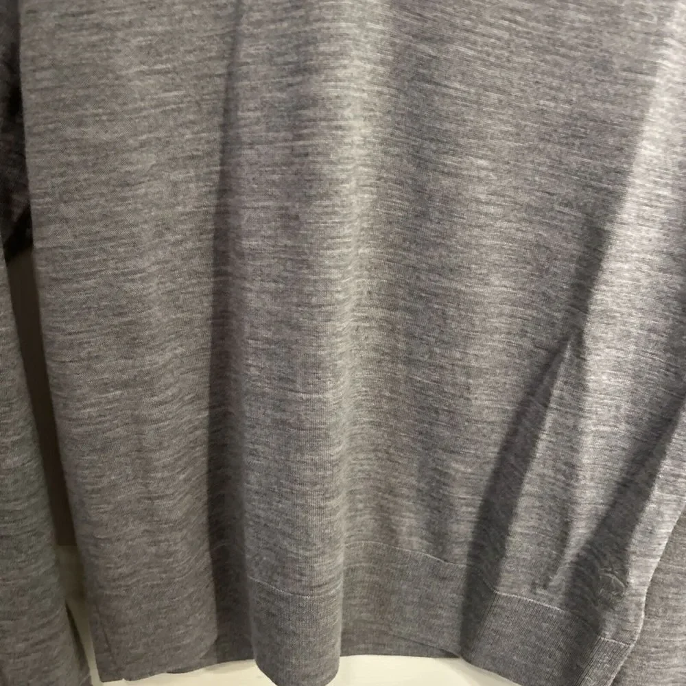 Brooks Brothers Red Fleece Sweater Mens Medium‎ Gray Merino Grunge Preppy